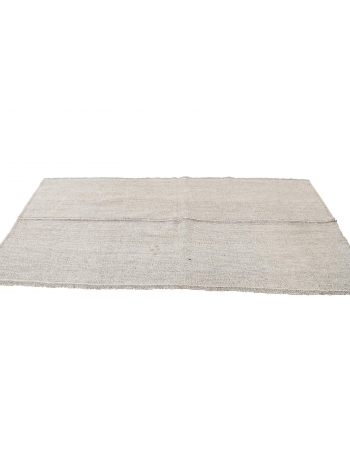 Gray Vintage Modern Kilim Rug - 4`1" x 8`6"