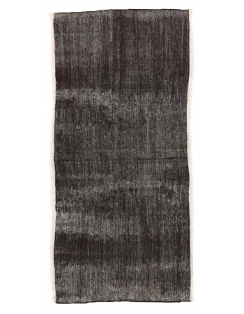 Black Vintage Small Kilim Rug - 3`0" x 6`6"