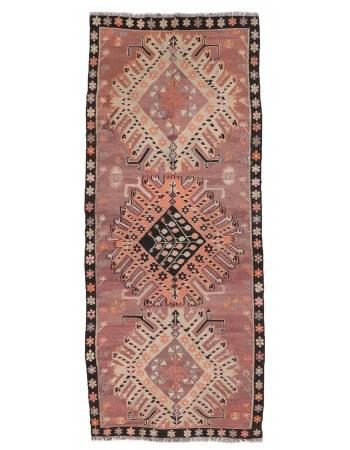 Decorative Vintage Turkish Kilim Rug - 4`1" x 10`2"