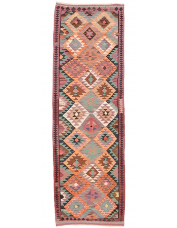 Decorative Vintage Kilim Runner - 3`5" x 10`6"