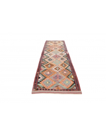 Decorative Vintage Kilim Runner - 3`5" x 10`6"