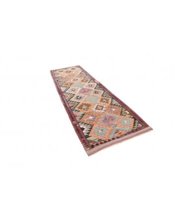 Decorative Vintage Kilim Runner - 3`5" x 10`6"