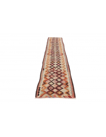 Vintage Decorative Kilim Runner - 2`7" x 12`1"