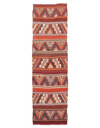 Decorative Vintage Kilim Runner - 3`1" x 10`9"