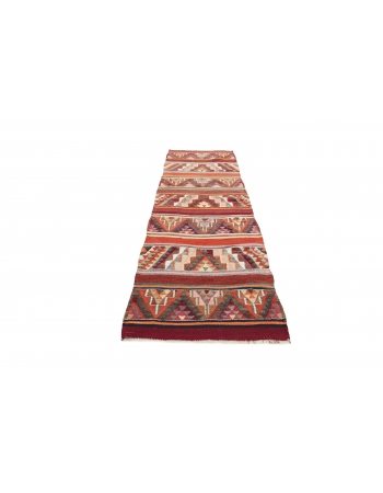 Decorative Vintage Kilim Runner - 3`1" x 10`9"