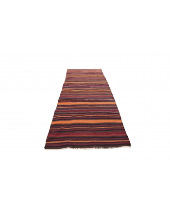 Striped Vintage Kilim Runner - 3`8" x 9`9"