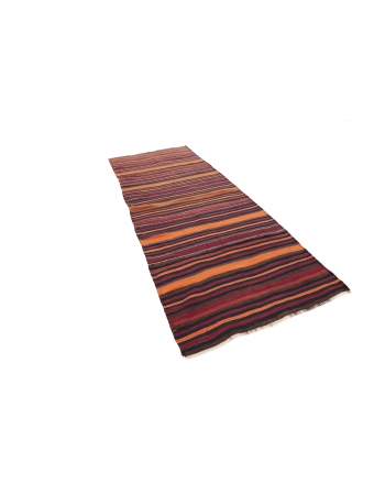 Striped Vintage Kilim Runner - 3`8" x 9`9"