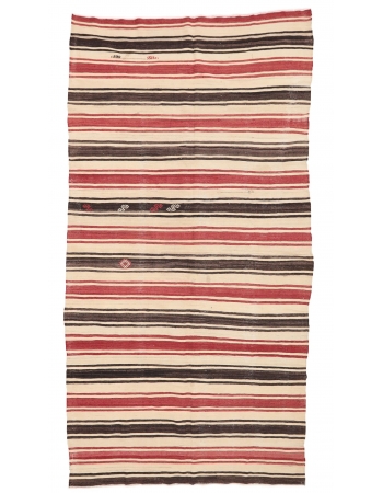 Striped Vintage Kilim Rug - 6`1" x 11`6"