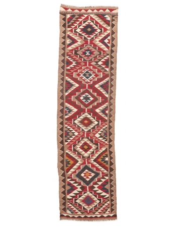 Vintage Herki Kilim Runner  - 2`11" x 11`0"