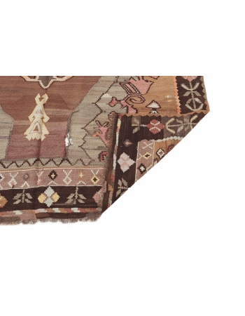 Decorative Vintage Turkish Kilim Rug - 6`9" x 13`1"