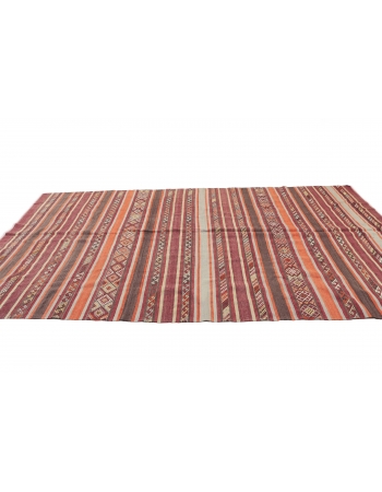 Striped Decorative Vintage Kilim Rug - 6`3" x 11`3"