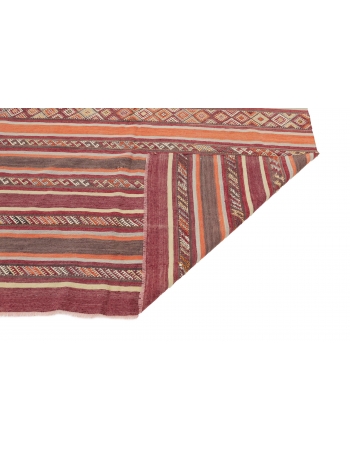 Striped Decorative Vintage Kilim Rug - 6`3" x 11`3"