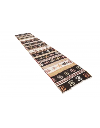 Vintage Decorative Kilim Runner - 2`10" x 13`11"