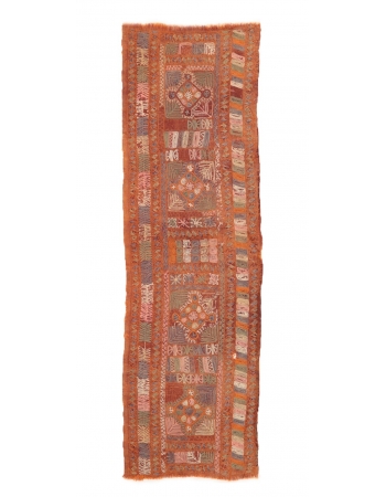 Embroidered Arabi Kilim Runner - 2`5" x 8`0"