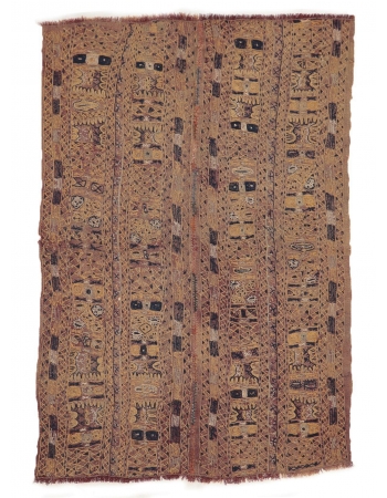 Faded Vintage Arabi Kilim Rug - 4`10" x 7`1"