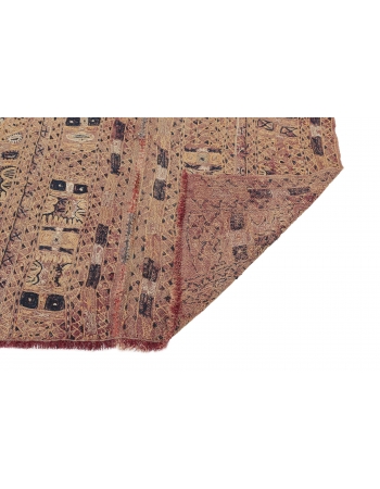 Faded Vintage Arabi Kilim Rug - 4`10" x 7`1"