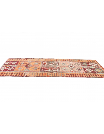 Vintage Orange Kilim Runner - 3`1" x 10`4"