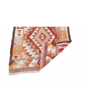 Colorful Vintage Kilim Runner - 3`0" x 11`4"