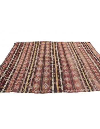 Embroidered Vintage Kilim Rug - 6`7" x 9`8"