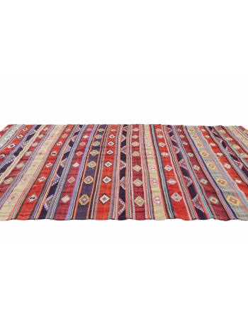 Colorful Large Vintage Kilim Rug - 7`3" x 13`7"