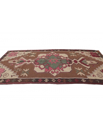 Decorative Vintage Turkish Kilim Rug - 5`3" x 11`0"