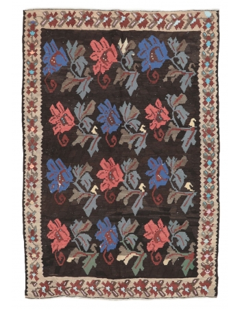 Floral Vintage Kilim Rug - 5`11" x 8`8"