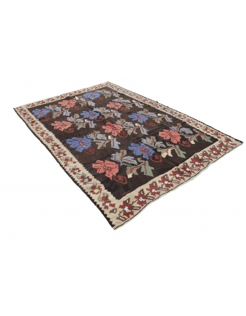 Floral Vintage Kilim Rug - 5`11" x 8`8"