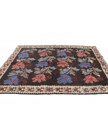 Floral Vintage Kilim Rug - 5`11" x 8`8"