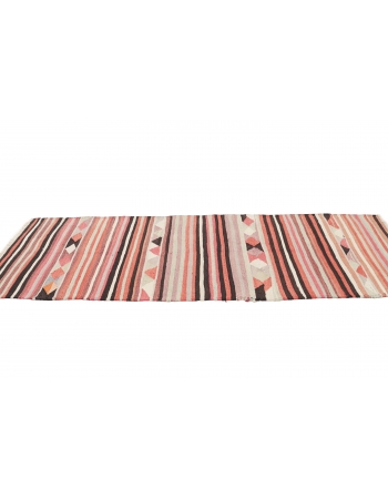 Striped Colorful Vintage Kilim Runner - 2`11" x 9`2"