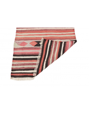 Striped Colorful Vintage Kilim Runner - 2`11" x 9`2"
