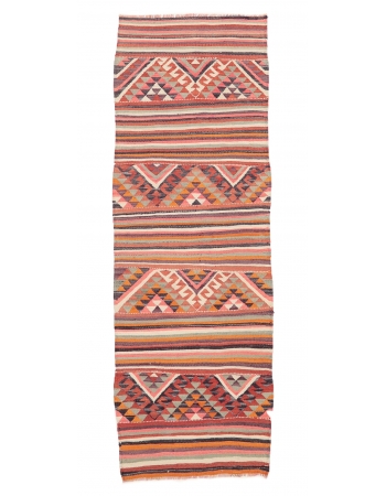 Vintage Colorful Kilim Runner - 3`2" x 10`0"