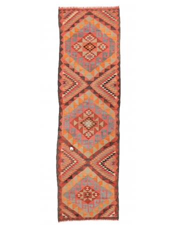 Vintage Herki Kilim Runner - 3`5" x 11`9"