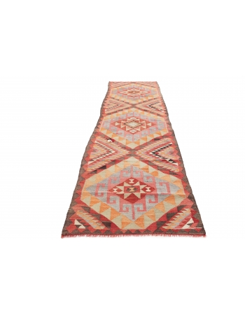 Vintage Herki Kilim Runner - 3`5" x 11`9"