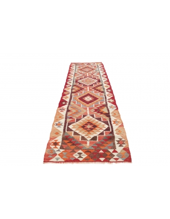 Vintage Decorative Kilim Runner - 3`2" x 11`3"