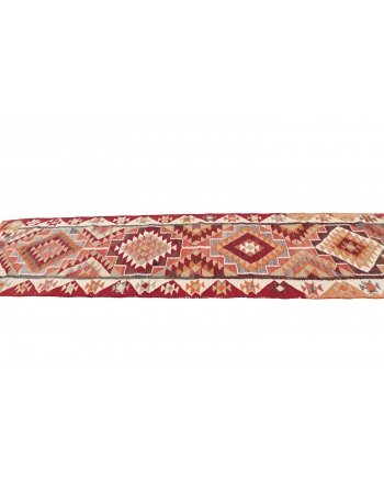 Vintage Decorative Kilim Runner - 3`2" x 11`3"