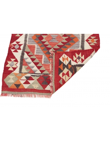 Vintage Decorative Kilim Runner - 3`2" x 11`3"