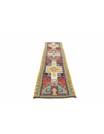 Colorful Vintage Kilim Runner - 2`9" x 11`2"