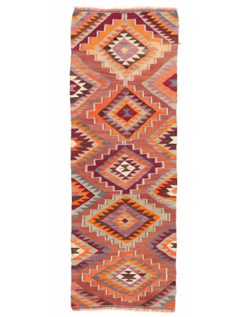 Vintage Handwoven Kilim Runner - 3`2" x 9`5"