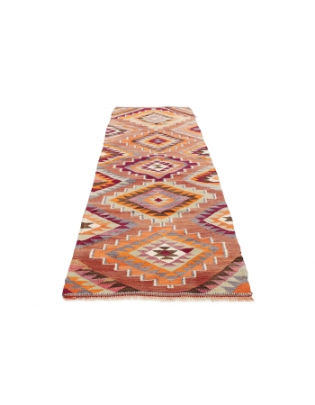 Vintage Handwoven Kilim Runner - 3`2" x 9`5"