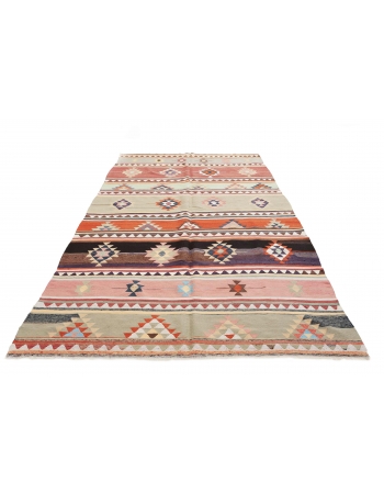 Vintage Decorative Turkish Kilim Rug - 6`0" x 11`4"