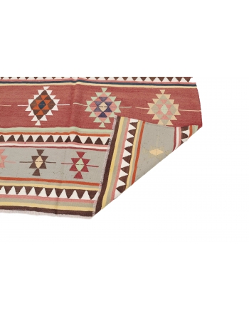 Vintage Decorative Turkish Kilim Rug - 6`0" x 11`4"