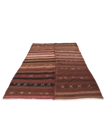 Striped Vintage Turkish Kilim Rug - 6`4" x 9`0"