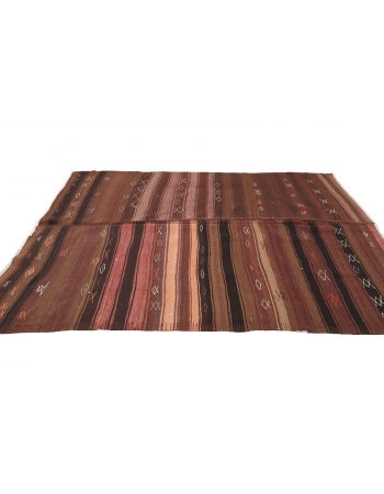 Striped Vintage Turkish Kilim Rug - 6`4" x 9`0"