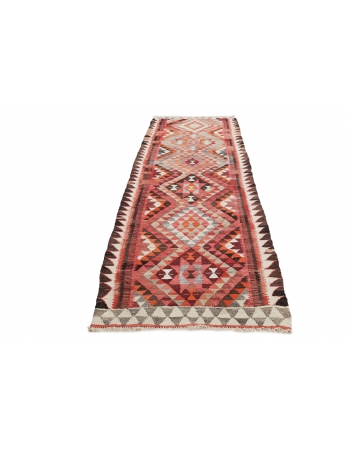 Decorative Vintage Kilim Runner - 3`5" x 10`11"