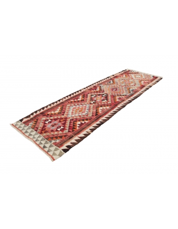 Decorative Vintage Kilim Runner - 3`5" x 10`11"