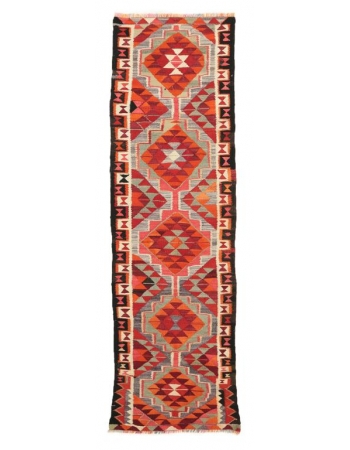 Vintage Handwoven Kilim Runner - 2`9" x 9`10"