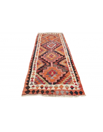 Colorful Vintage Kilim Runner - 3`5" x 9`7"