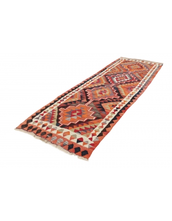 Colorful Vintage Kilim Runner - 3`5" x 9`7"