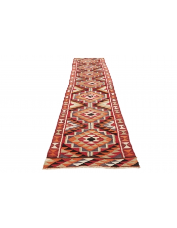 Vintage Herki Kilim Runner - 3`1" x 11`5"