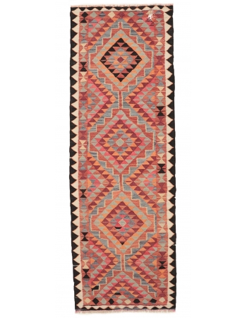 Vintage Decorative Kilim Runner - 3`2" x 9`10"